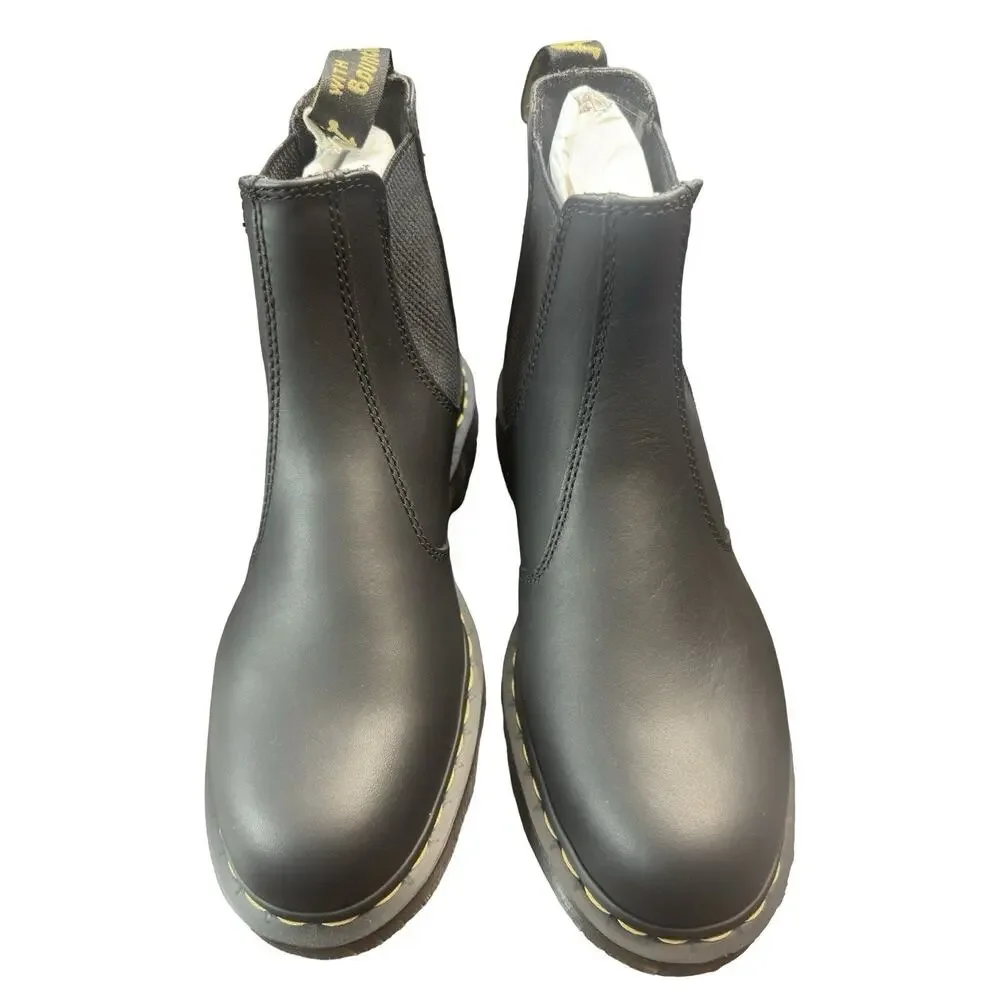 Dr. Martens 2976 SR Chelsea Boots Black Leather Slip Resistant Mens 9 Womens 10